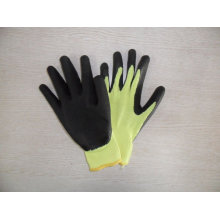 Guantes de hule forrados de algodón